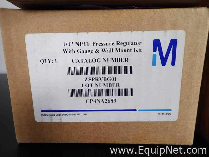 Unused Lot of 6 Millipore ZSPRVBG01 1/4 Inch Pressure Pressure Regulators with Gauge and Wall Mount