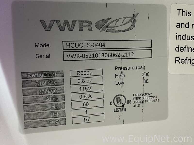 Lot Of 4 VWR HCUCFS-0404 Undercounter Laboratory Refrigerators