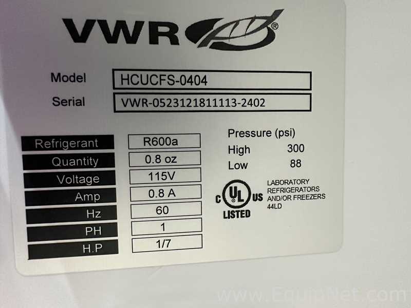 Lot Of 4 VWR HCUCFS-0404 Undercounter Laboratory Refrigerators