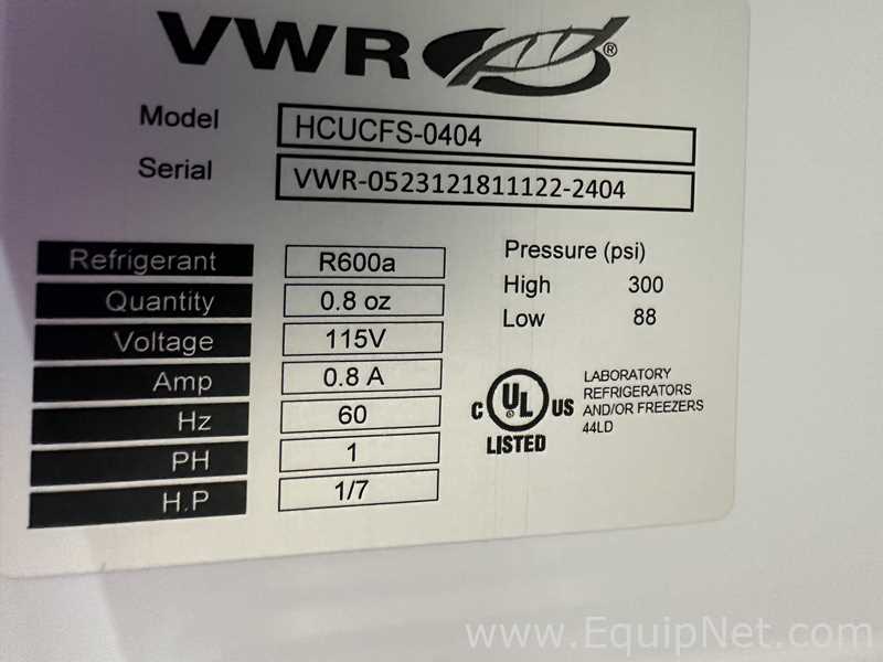 Lot Of 4 VWR HCUCFS-0404 Undercounter Laboratory Refrigerators