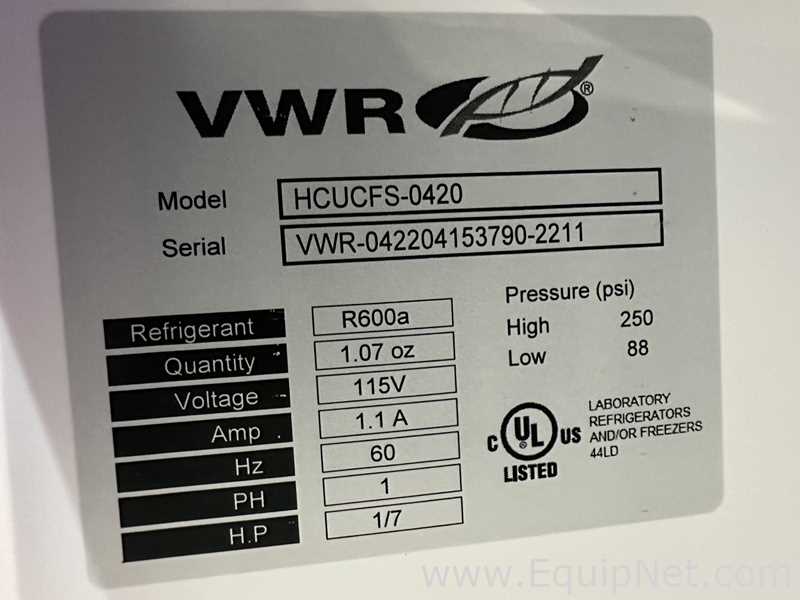 Lot Of 4 VWR HCUCFS-0420 Undercounter Freezers