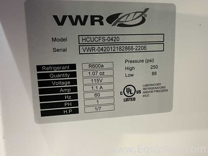 Lot Of 4 VWR HCUCFS-0420 Undercounter Freezers