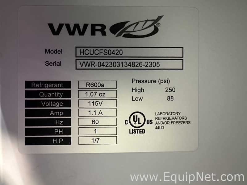 Lot Of 4 VWR HCUCFS-0420 Undercounter Freezers