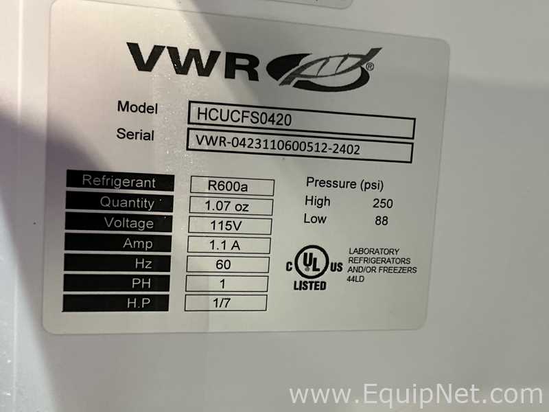 Lote de 4 Congelador VWR HCUCFS-0420