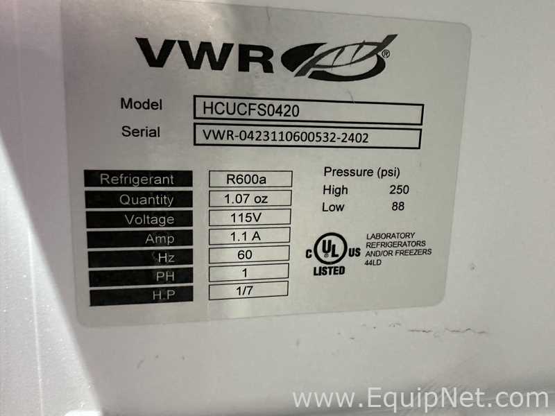 Lote de 4 Congelador VWR HCUCFS-0420