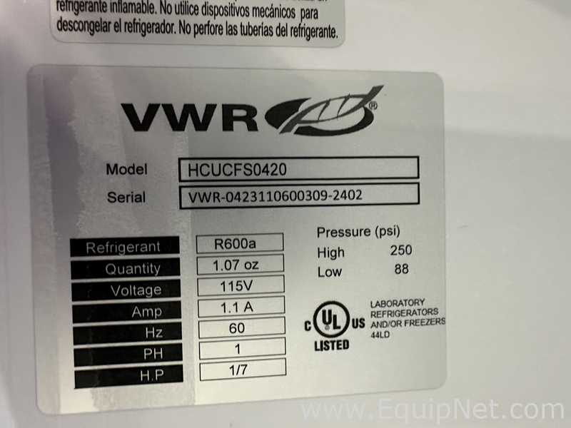 Lote de 4 Congelador VWR HCUCFS-0420