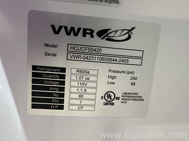 Lote de 4 Congelador VWR HCUCFS-0420