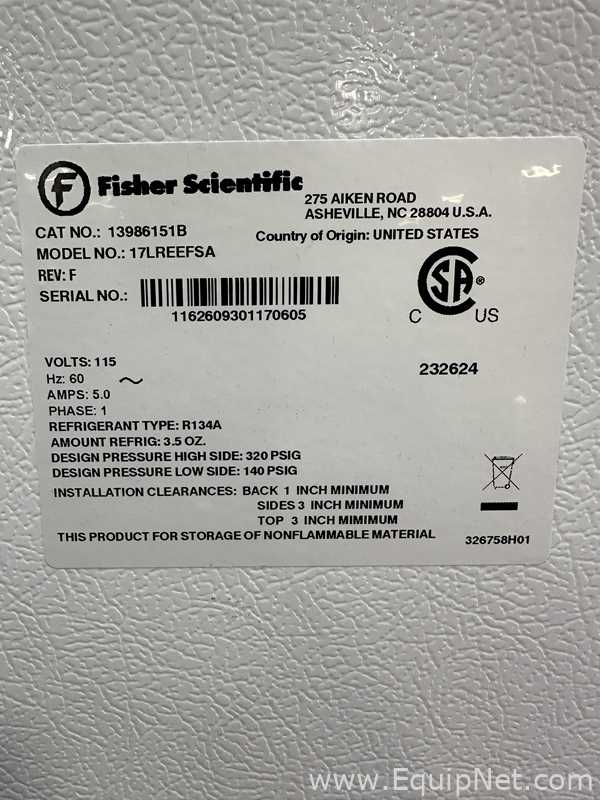 Fisher Scientific 17LREEFSA Isotemp Laboratory Refrigerator