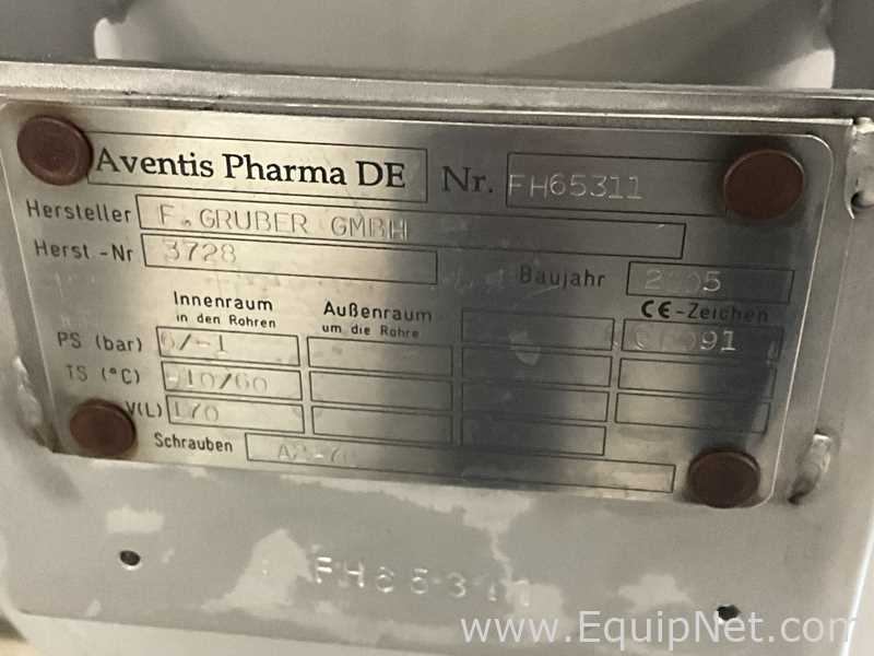 F. Gruber GmbH 170 Litre Stainless Steel Vacuum Rated Mixing Vessel