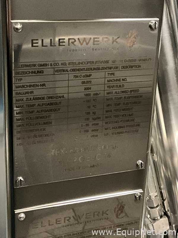 Centrífuga con Contenedores Acero inoxidable Ellerwerk 734 C cGMP