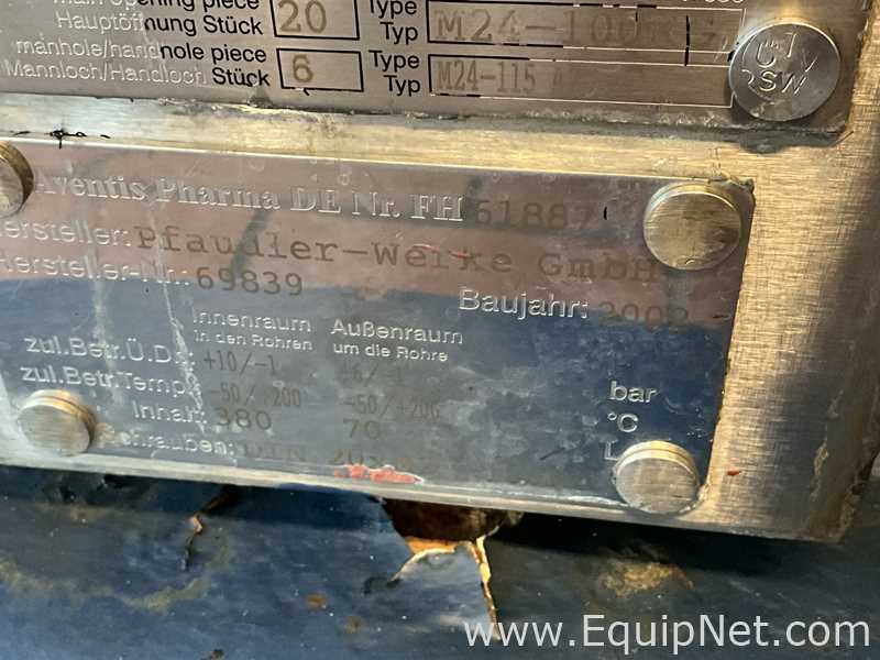 Reactor Pfaudler-Werke GmbH Requisitos de aire 250 L.  250 Litros