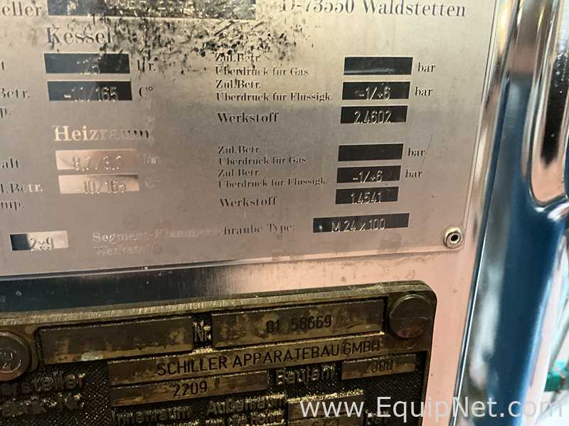 Seitz Schenk GmbH ESF600/125 125 Litre Hastelloy Mobile Vacuum Rated Jacketed Filter Vessel