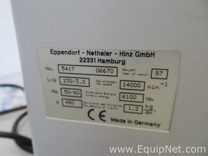 Centrífuga para laboratorio Eppendorf Centrifuge 5417C