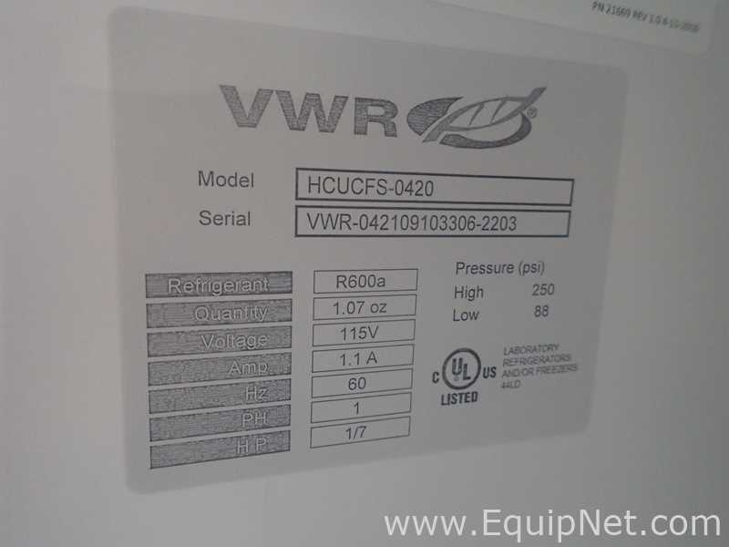 Lot Of 4 VWR HCUCFS-0420 Undercounter Freezers