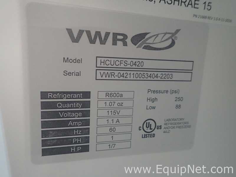 Lot Of 4 VWR HCUCFS-0420 Undercounter Freezers