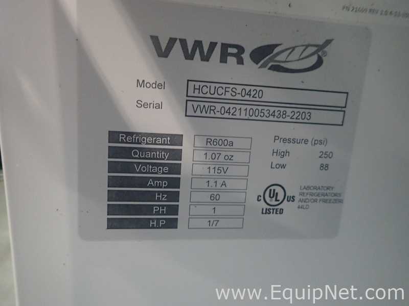 Lot Of 4 VWR HCUCFS-0420 Undercounter Freezers
