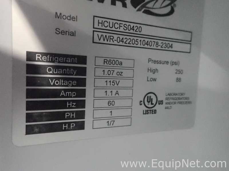Lote de 4 Refrigeradores VWR HCUCFS-0404