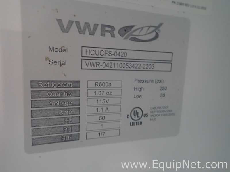 Lot Of 2 VWR HCUCFS-0420 Undercounter Freezers and 2 HCUCFS-0404 Undercounter Refrigerators