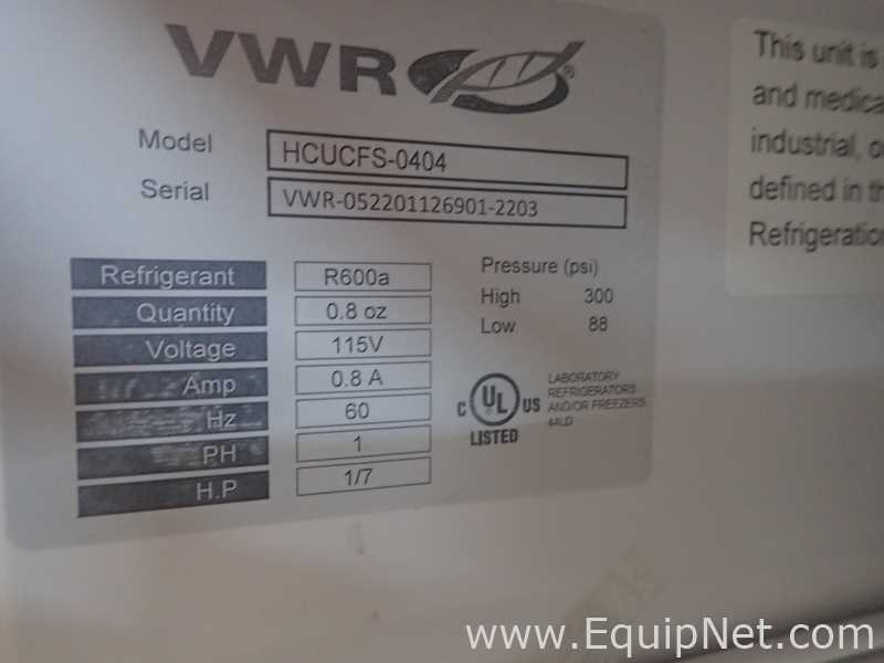 Lot Of 2 VWR HCUCFS-0420 Undercounter Freezers and 2 HCUCFS-0404 Undercounter Refrigerators