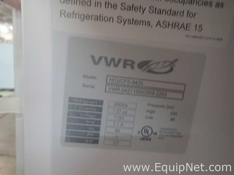 Lot Of 2 VWR HCUCFS-0420 Undercounter Freezers and 2 HCUCFS-0404 Undercounter Refrigerators