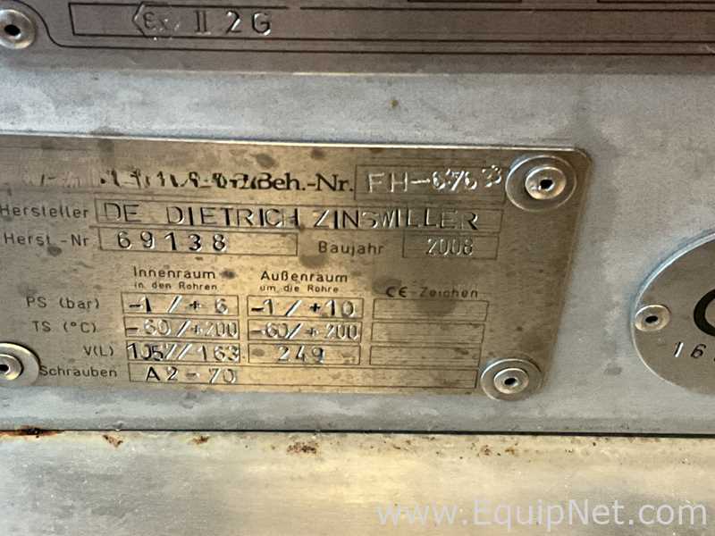 Reactor De Dietrich Requisitos de aire 1057 L.  1057 Litros