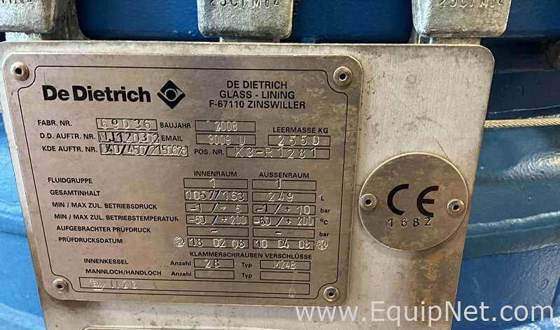 Reator De Dietrich Requisitos de Ar 1057 L.  1057 Litros
