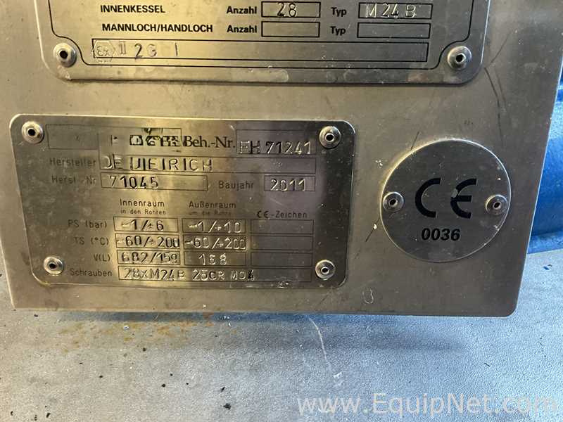 Reactor De Dietrich Requisitos de aire 682 L.  682 Litros