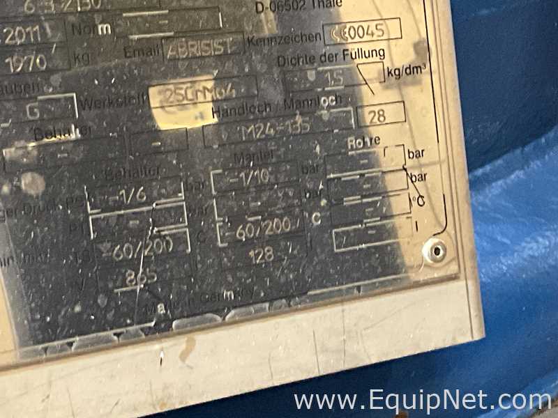 Reactor Thaletec Requisitos de aire 865 L.  865 Litros
