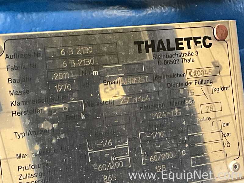 Reactor Thaletec Requisitos de aire 865 L.  865 Litros