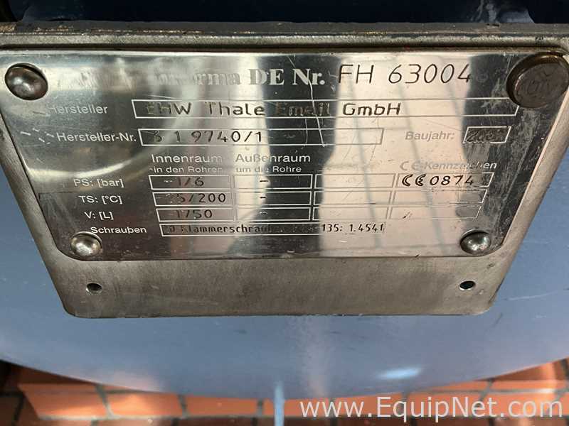 Recipiente de Presión EHW Thale Email GmbH  .  1750 Litros
