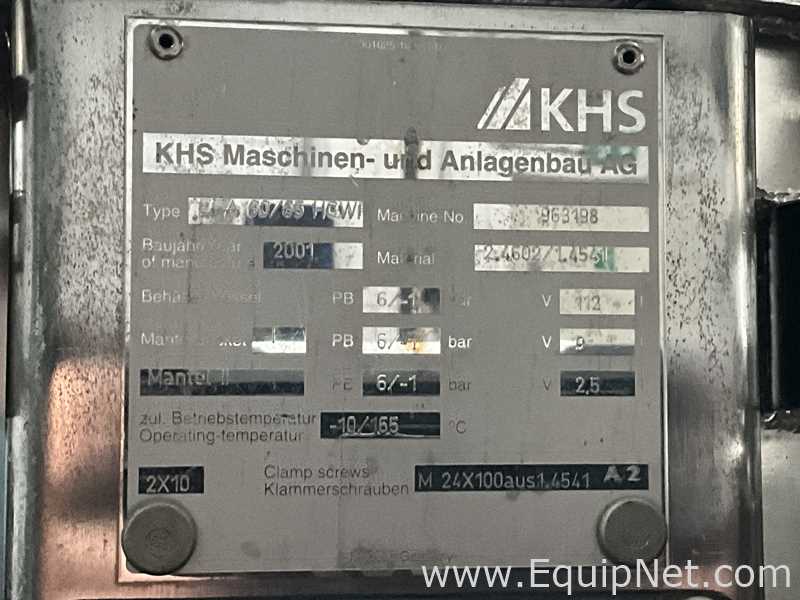 Filtro de Pressão KHS EFA60/65HCW.  112 Litros