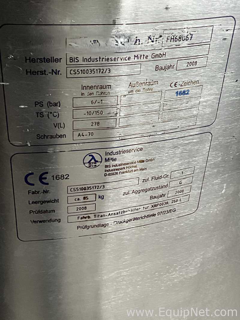 Recipiente de pressão BIS Industrieservice Mitte GmbH .  278 Litros