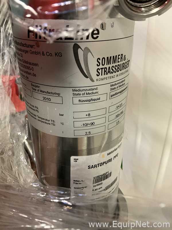 Sommer and Strassburger Filtra Line Stainless Steel Cartridge Filter Housing