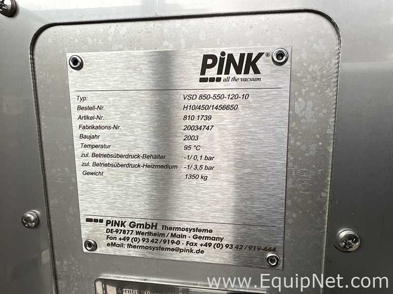 Pink GmbH VSD 850-550-120-10 830 Litre 1.4435 Stainless Steel Jacketed Vacuum Oven