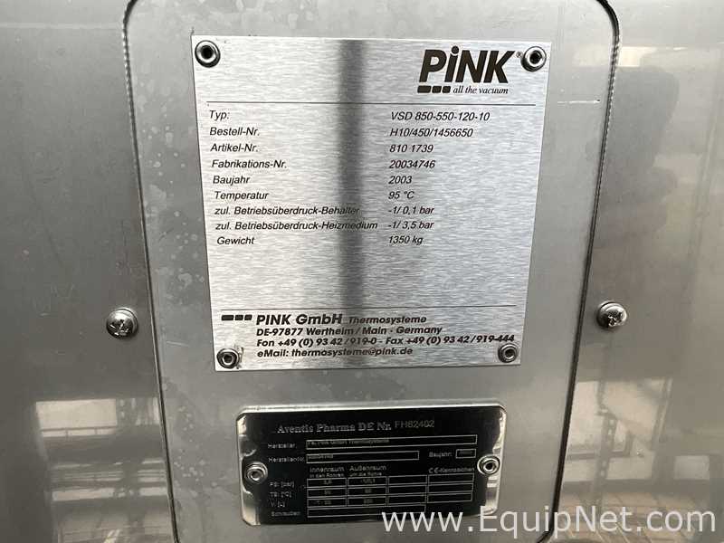 Pink GmbH VSD 850-550-120-10 830 Litre 1.4435 Stainless Steel Jacketed Vacuum Oven