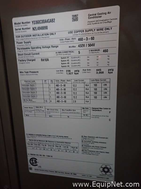 Unused York International XTI-48x60 Air Handler with Central Cooling Air Conditioner