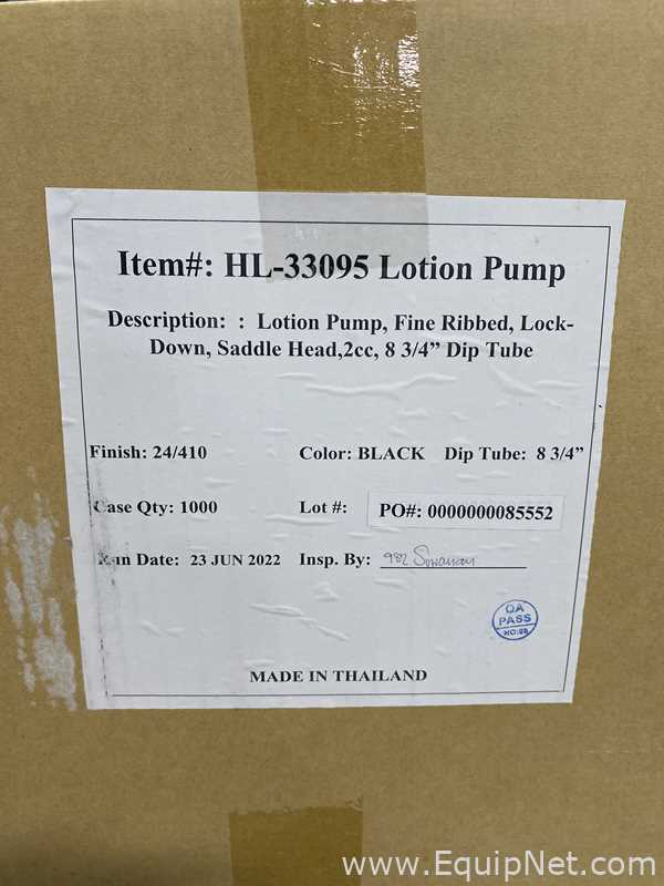 Lot Of Approx 16.000 Black Lotion Bottle Pumps