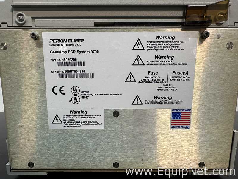 Perkin Elmer GeneAmp PCR System 9700 PCR and Thermal Cycler