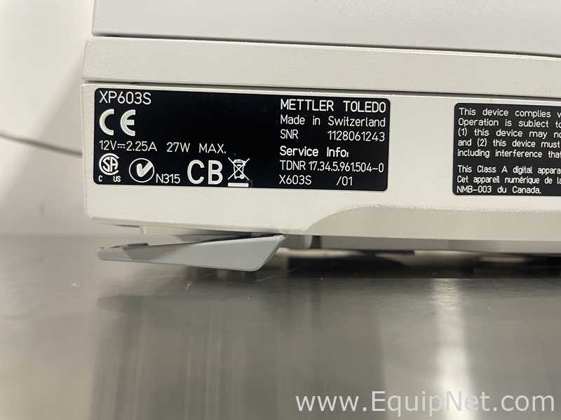 Mettler Toledo XP603S Analytical Balance