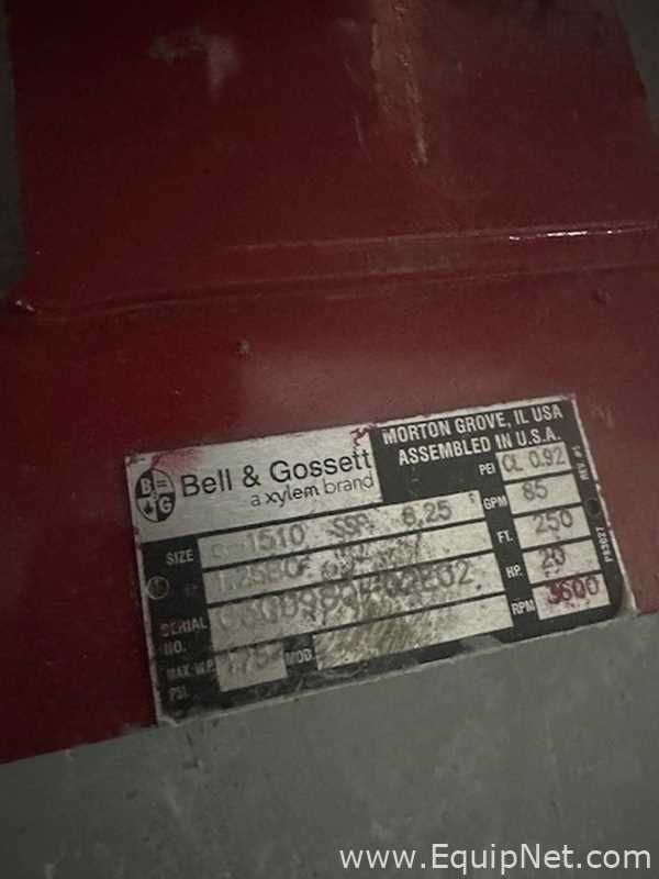Lot of 2 Bell and Gossett 1510 SSP 8.25 20 HP Sanitary Centrifugal Pumps