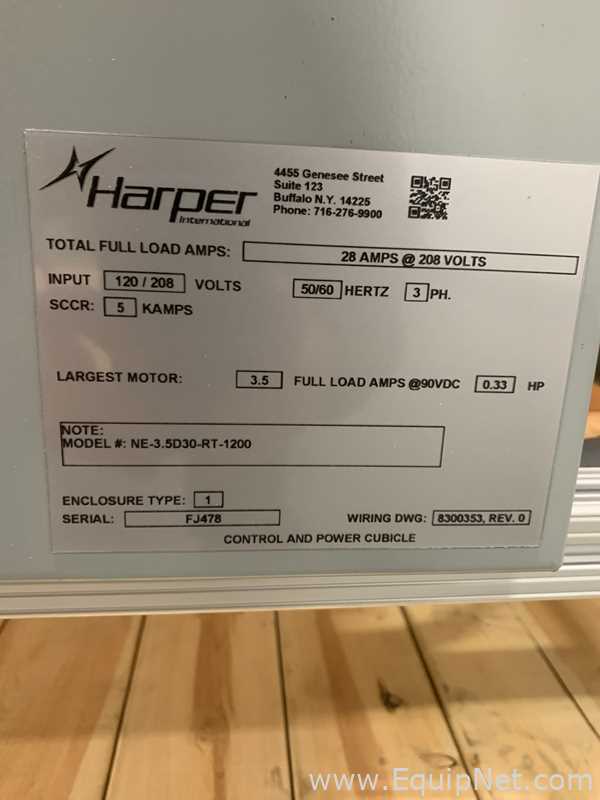 Harper International NE-3.5D30-RT-1200 Electric Rotary Furnace