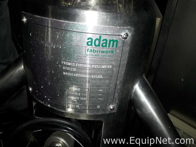 10L Adam Fabriwerks 316L Stainless Steel Jacketed High Shear Mixing Vessel