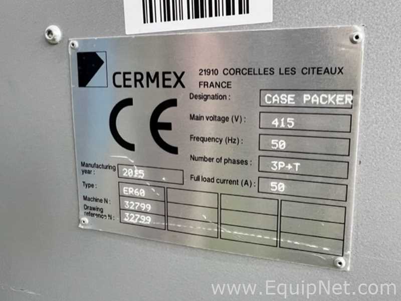 Cermex ER60 Case Packer complete with 7 Sets of Bottle and Jar Change Parts