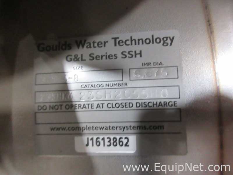 Goulds水技术G和L系列SSH离心泵尺寸3 × 4-8