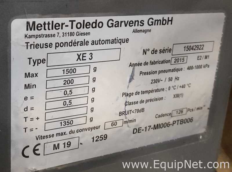 Mettler Toledo Garvens GmbH XE 3 Check Weigher  Line 30B
