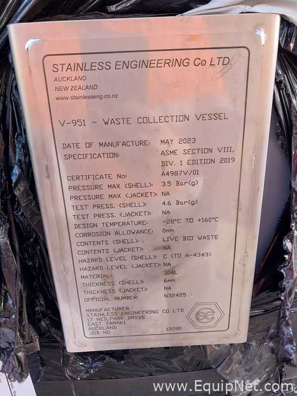 Tanque de Recoleccion de Residuos Marca Stainless Engineering  Modelo V-951
