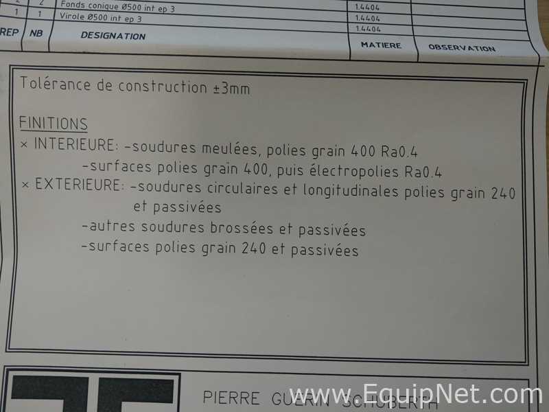Pierre Guerin 96 liters stainless steel tank