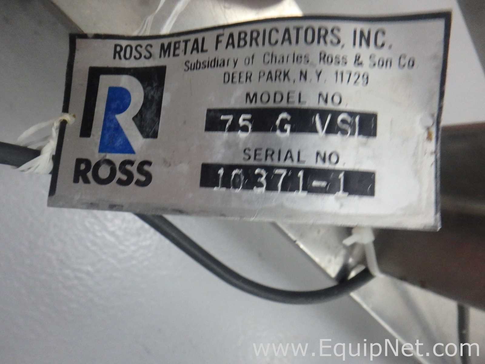 Tanque Acero inoxidable Charles Ross and Son Co. 75 GL VSI.  75 Galones