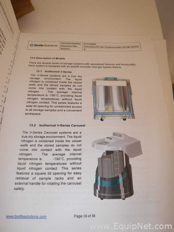 BioLife Solutions V-3000AB Liquid Nitrogen Cryopreservation Storage System