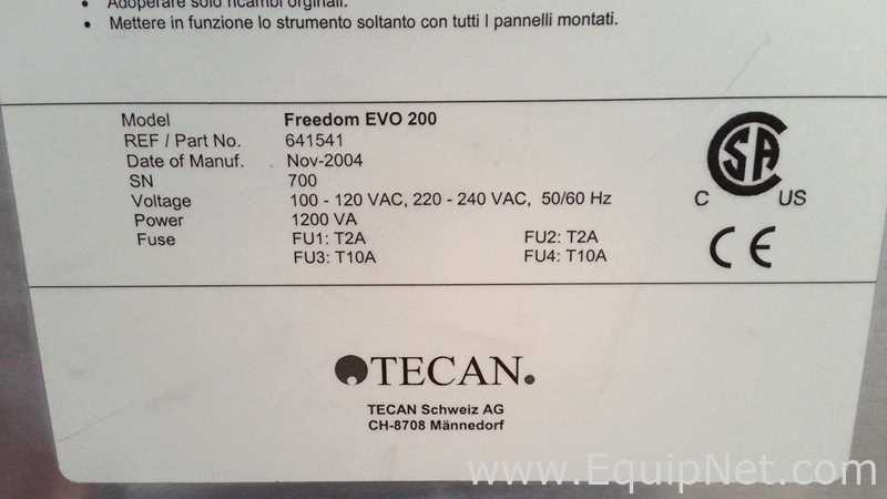 Manipulador de Líquidos Tecan Freedom Evo 200